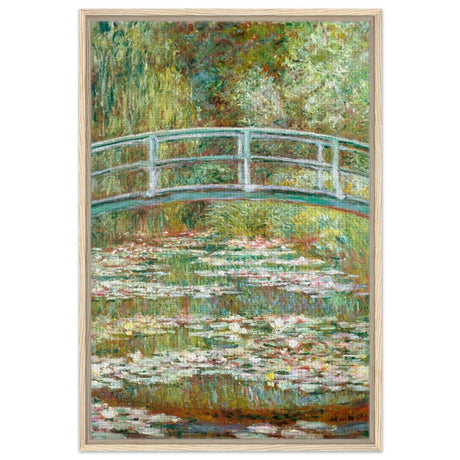 The Water Lily Pond by Claude Monet | Vintage wall art print - Framed Canvas - 60x90 cm / 24x36″ - Wood frame