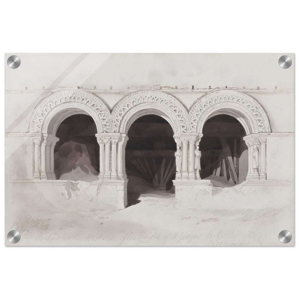 The West Side of the Cloister of St Georges de Boscherville by John Sell Cotman wall Art Print - Acrylic Print - 30x45 cm / 12x18″ - 