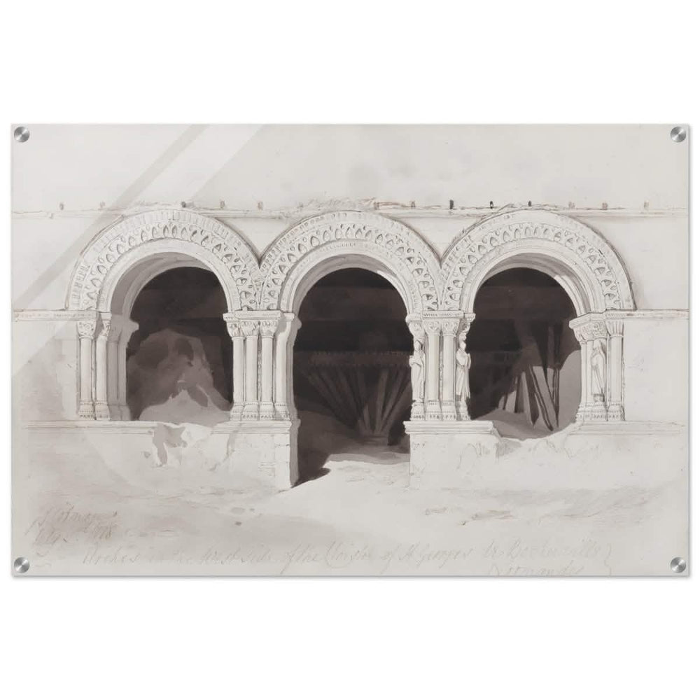 The West Side of the Cloister of St Georges de Boscherville by John Sell Cotman wall Art Print - Acrylic Print - 60x90 cm / 24x36″ - 