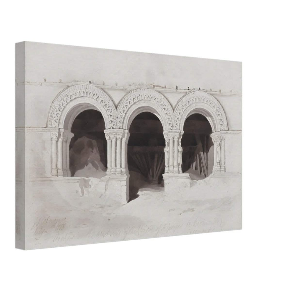The West Side of the Cloister of St Georges de Boscherville by John Sell Cotman wall Art Print - Canvas - 30x45 cm / 12x18″ - 