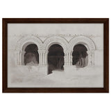 The West Side of the Cloister of St Georges de Boscherville by John Sell Cotman wall Art Print - Framed Canvas - 30x45 cm / 12x18″ - Dark wood frame