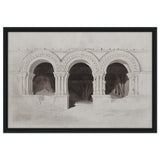 The West Side of the Cloister of St Georges de Boscherville by John Sell Cotman wall Art Print - Framed Canvas - 50x75 cm / 20x30″ - Black frame