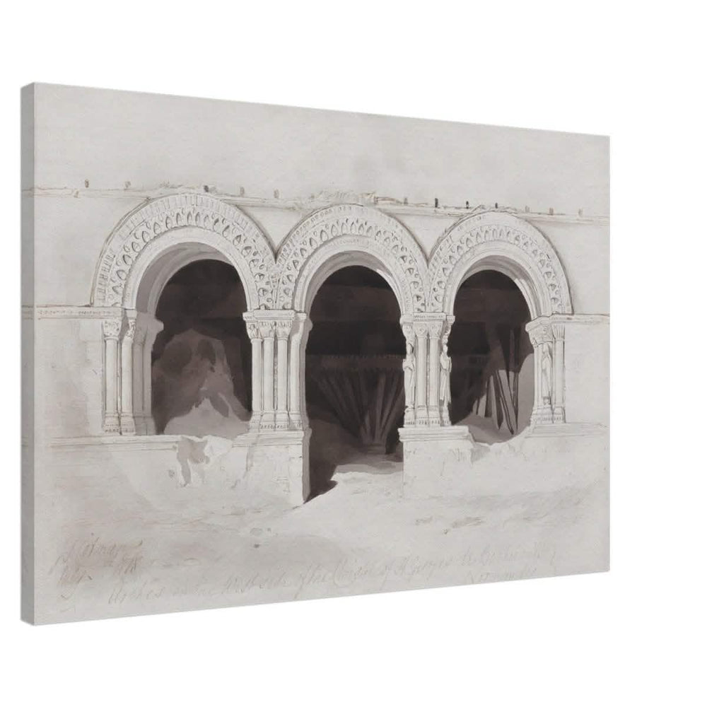The West Side of the Cloister of St Georges de Boscherville by John Sell Cotman wall Art Print - Canvas - 60x90 cm / 24x36″ - 