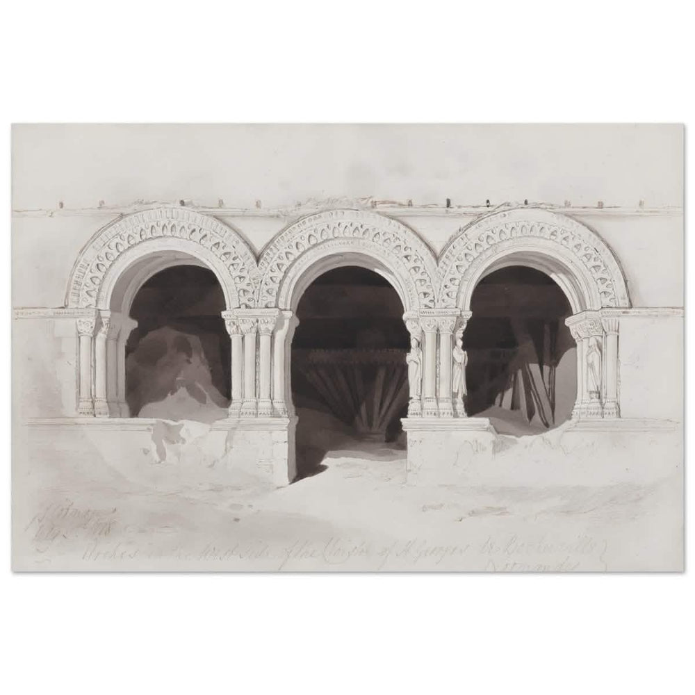 The West Side of the Cloister of St Georges de Boscherville by John Sell Cotman wall Art Print - Aluminum Print - 40x60 cm / 16x24″ - 