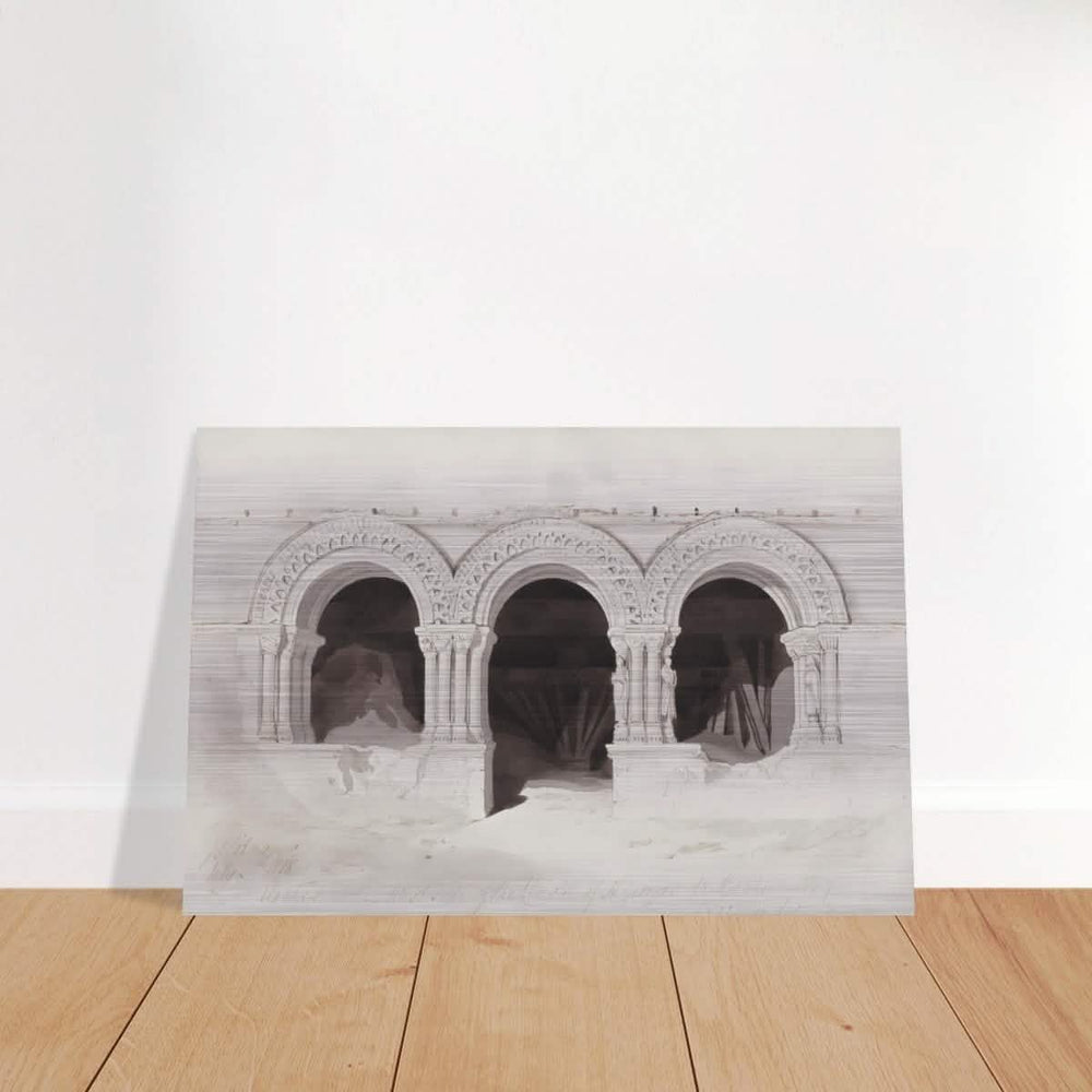 The West Side of the Cloister of St Georges de Boscherville by John Sell Cotman wall Art Print - Brushed Aluminum Print - 60x90 cm / 24x36″ - 