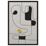Thread of Thought | Minimalist Abstract Line Art Wall art Print - Framed Canvas - 60x90 cm / 24x36″ - Black frame