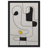 Thread of Thought | Minimalist Abstract Line Art Wall art Print - Framed Canvas - 40x60 cm / 16x24″ - Black frame