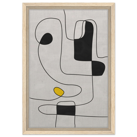 Thread of Thought | Minimalist Abstract Line Art Wall art Print - Framed Canvas - 30x45 cm / 12x18″ - Wood frame