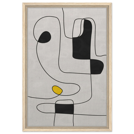 Thread of Thought | Minimalist Abstract Line Art Wall art Print - Framed Canvas - 40x60 cm / 16x24″ - Wood frame