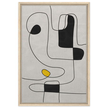 Thread of Thought | Minimalist Abstract Line Art Wall art Print - Framed Canvas - 50x75 cm / 20x30″ - Wood frame