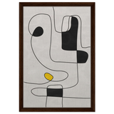 Thread of Thought | Minimalist Abstract Line Art Wall art Print - Framed Canvas - 40x60 cm / 16x24″ - Dark wood frame