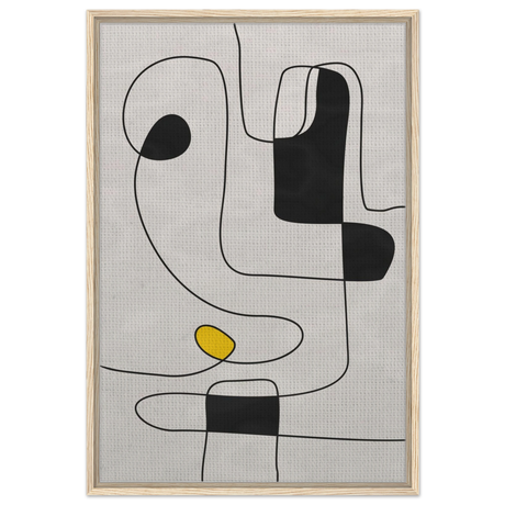 Thread of Thought | Minimalist Abstract Line Art Wall art Print - Framed Canvas - 60x90 cm / 24x36″ - Wood frame