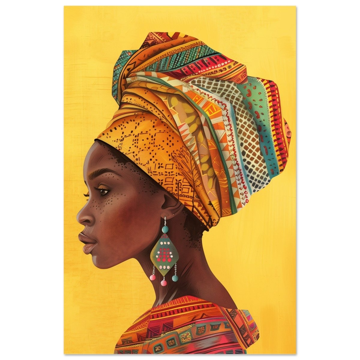 Threads of Culture | Contemporary Portrait Art | wall art print | Eclectic Expressions - Aluminum Print - 30x45 cm / 12x18″ - 