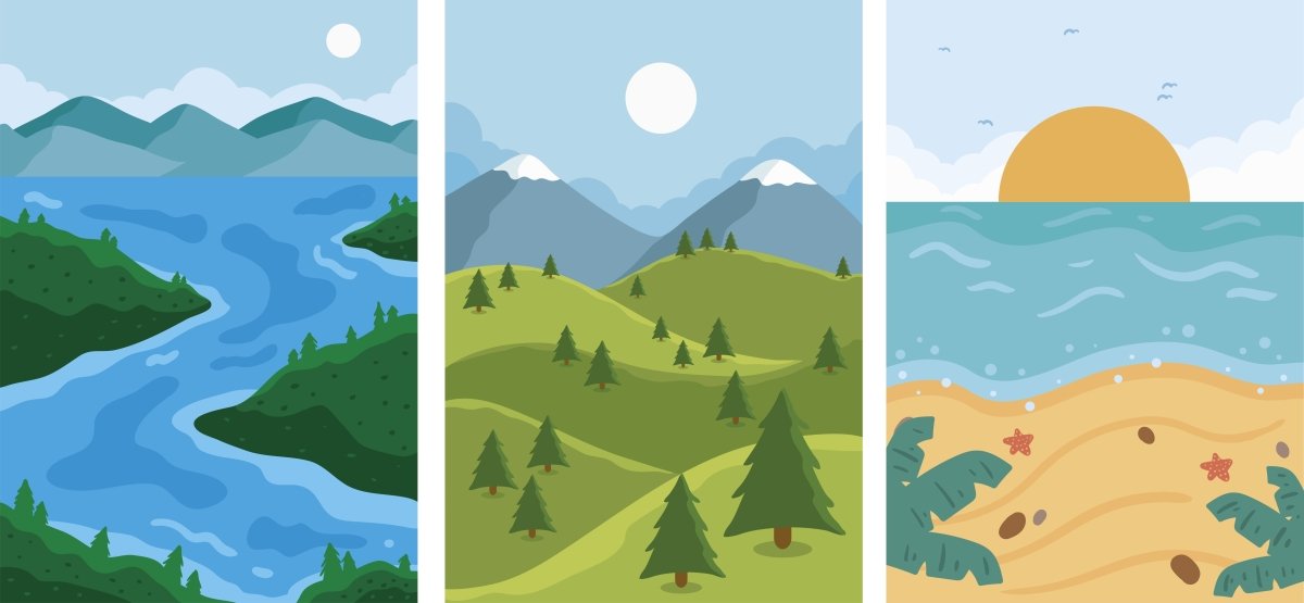 Three Elements of Peace | Kids's Room | Bedroom Trio Set | Wall Art Print - Canvas - 30X45 CM / 12X18″ - 