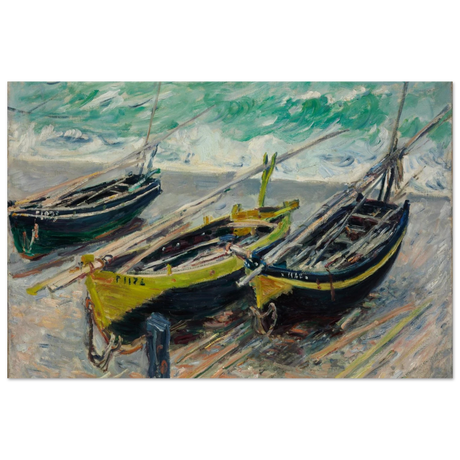 Three Fishing Boats (1886) – Claude Monet Wall Art Print - Fine Art Poster - 30x45 cm / 12x18″ - 