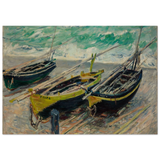 Three Fishing Boats (1886) – Claude Monet Wall Art Print - Wood Prints - 70x100 cm / 28x40″ - 