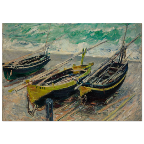 Three Fishing Boats (1886) – Claude Monet Wall Art Print - Wood Prints - 70x100 cm / 28x40″ - 