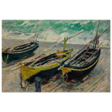 Three Fishing Boats (1886) – Claude Monet Wall Art Print - Wood Prints - 20x30 cm / 8x12″ - 