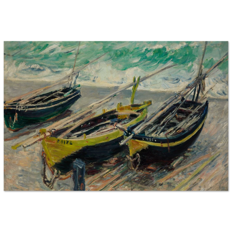 Three Fishing Boats (1886) – Claude Monet Wall Art Print - Wood Prints - 20x30 cm / 8x12″ - 