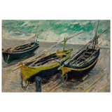Three Fishing Boats (1886) – Claude Monet Wall Art Print - Wood Prints - 40x60 cm / 16x24″ - 