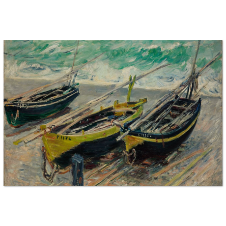 Three Fishing Boats (1886) – Claude Monet Wall Art Print - Wood Prints - 40x60 cm / 16x24″ - 
