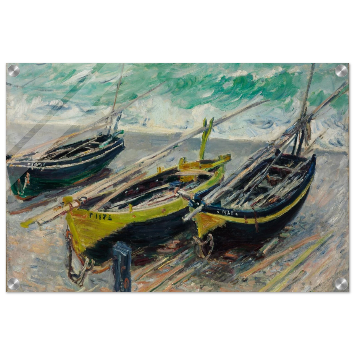 Three Fishing Boats (1886) – Claude Monet Wall Art Print - Acrylic Print - 40x60 cm / 16x24″ - 