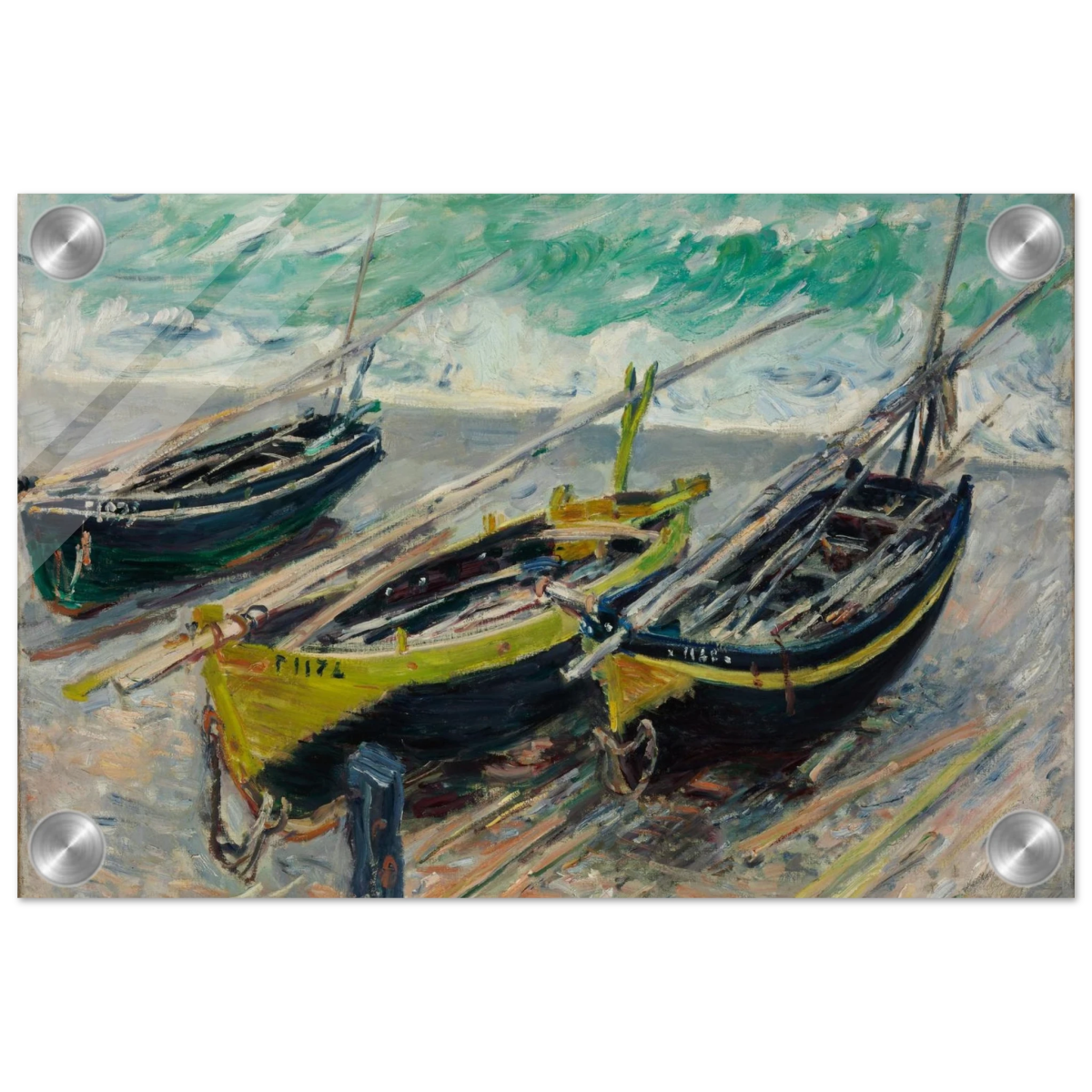 Three Fishing Boats (1886) – Claude Monet Wall Art Print - Acrylic Print - 20x30 cm / 8x12″ - 