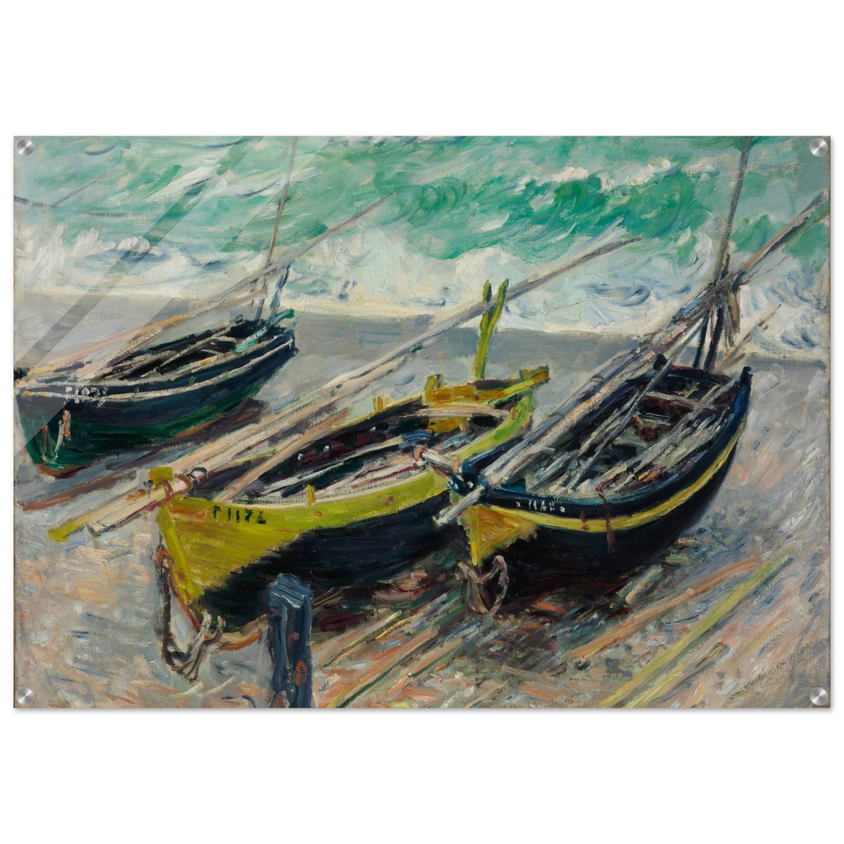 Three Fishing Boats (1886) – Claude Monet Wall Art Print - Acrylic Print - 70x100 cm / 28x40″ - 