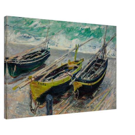 Three Fishing Boats (1886) – Claude Monet Wall Art Print - Canvas - 60x90 cm / 24x36″ - 