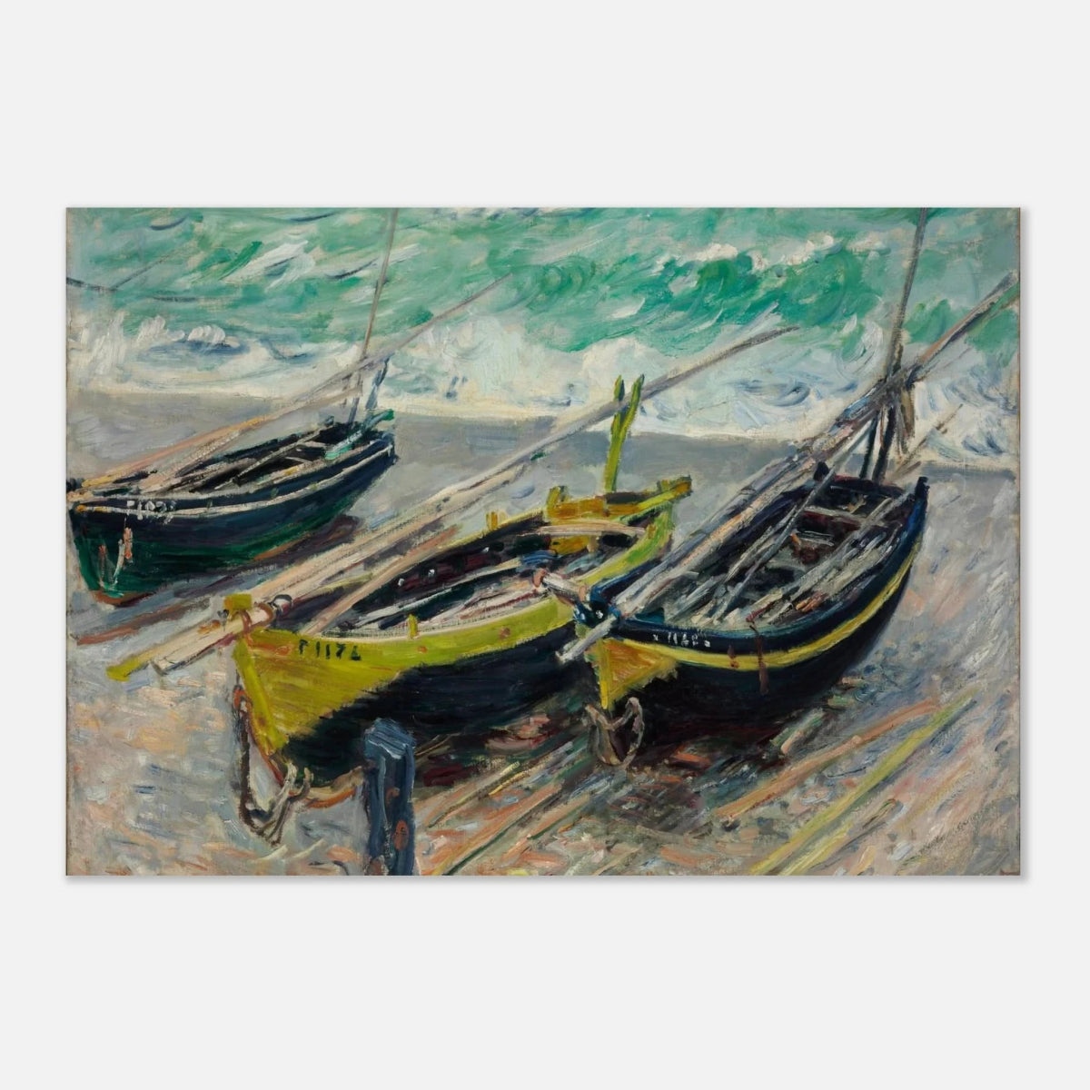 Three Fishing Boats (1886) – Claude Monet Wall Art Print - Aluminum Print - 70x100 cm / 28x40″ - 