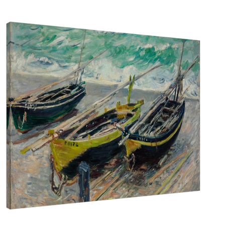 Three Fishing Boats (1886) – Claude Monet Wall Art Print - Canvas - 70x100 cm / 28x40″ - 