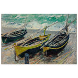 Three Fishing Boats (1886) – Claude Monet Wall Art Print - Fine Art Poster - 40x60 cm / 16x24″ - 