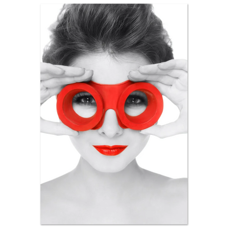 Through Crimson Eyes"– Monochrome Glamour Pop | Wall Art Print - Fine Art Poster - 40x60 cm / 16x24″ - 