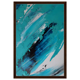 Tides of Serenity | Contemporary Abstract seascape Wall art print - Framed Canvas - 50x75 cm / 20x30″ - Dark wood frame