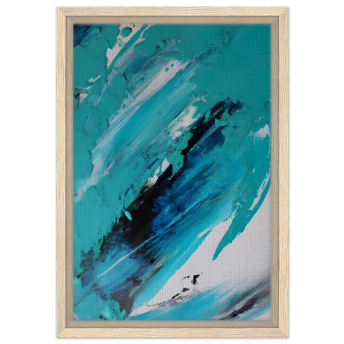 Tides of Serenity | Contemporary Abstract seascape Wall art print - Framed Canvas - 30x45 cm / 12x18″ - Wood frame
