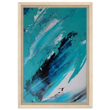 Tides of Serenity | Contemporary Abstract seascape Wall art print - Framed Canvas - 30x45 cm / 12x18″ - Wood frame