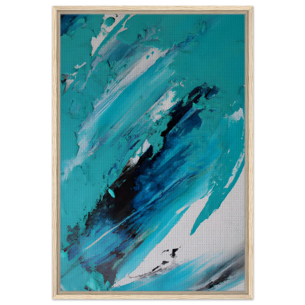 Tides of Serenity | Contemporary Abstract seascape Wall art print - Framed Canvas - 60x90 cm / 24x36″ - Wood frame