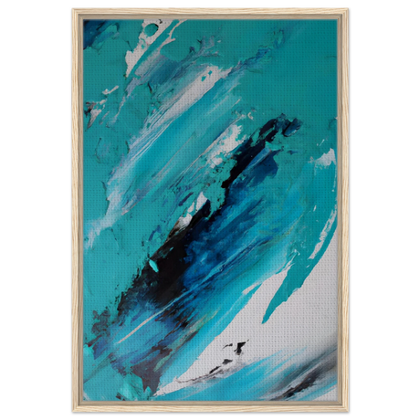 Tides of Serenity | Contemporary Abstract seascape Wall art print - Framed Canvas - 60x90 cm / 24x36″ - Wood frame