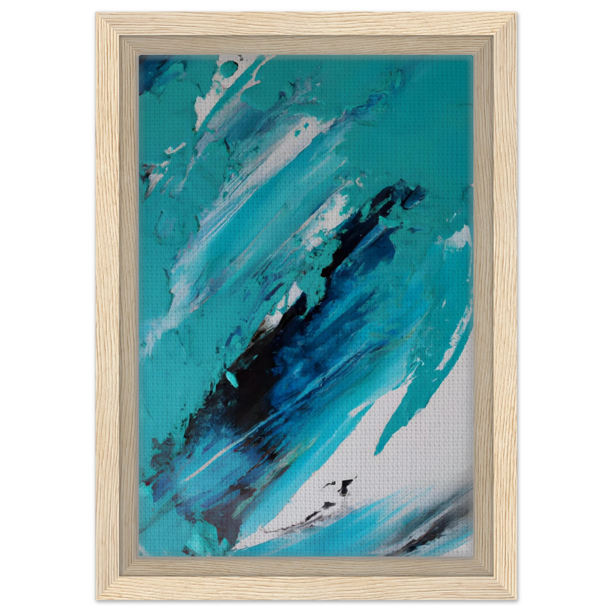 Tides of Serenity | Contemporary Abstract seascape Wall art print - Framed Canvas - 20x30 cm / 8x12″ - Wood frame