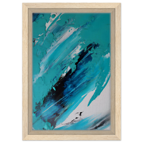 Tides of Serenity | Contemporary Abstract seascape Wall art print - Framed Canvas - 20x30 cm / 8x12″ - Wood frame
