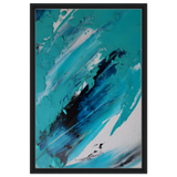Tides of Serenity | Contemporary Abstract seascape Wall art print - Framed Canvas - 50x75 cm / 20x30″ - Black frame