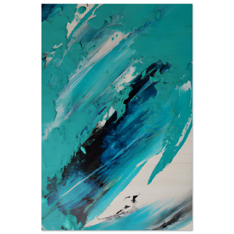 Tides of Serenity | Contemporary Abstract seascape Wall art print - Wood Prints - 50x75 cm / 20x30″ - 