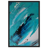 Tides of Serenity | Contemporary Abstract seascape Wall art print - Framed Canvas - 60x90 cm / 24x36″ - Black frame
