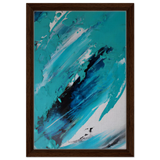 Tides of Serenity | Contemporary Abstract seascape Wall art print - Framed Canvas - 30x45 cm / 12x18″ - Dark wood frame