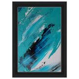 Tides of Serenity | Contemporary Abstract seascape Wall art print - Framed Canvas - 20x30 cm / 8x12″ - Black frame