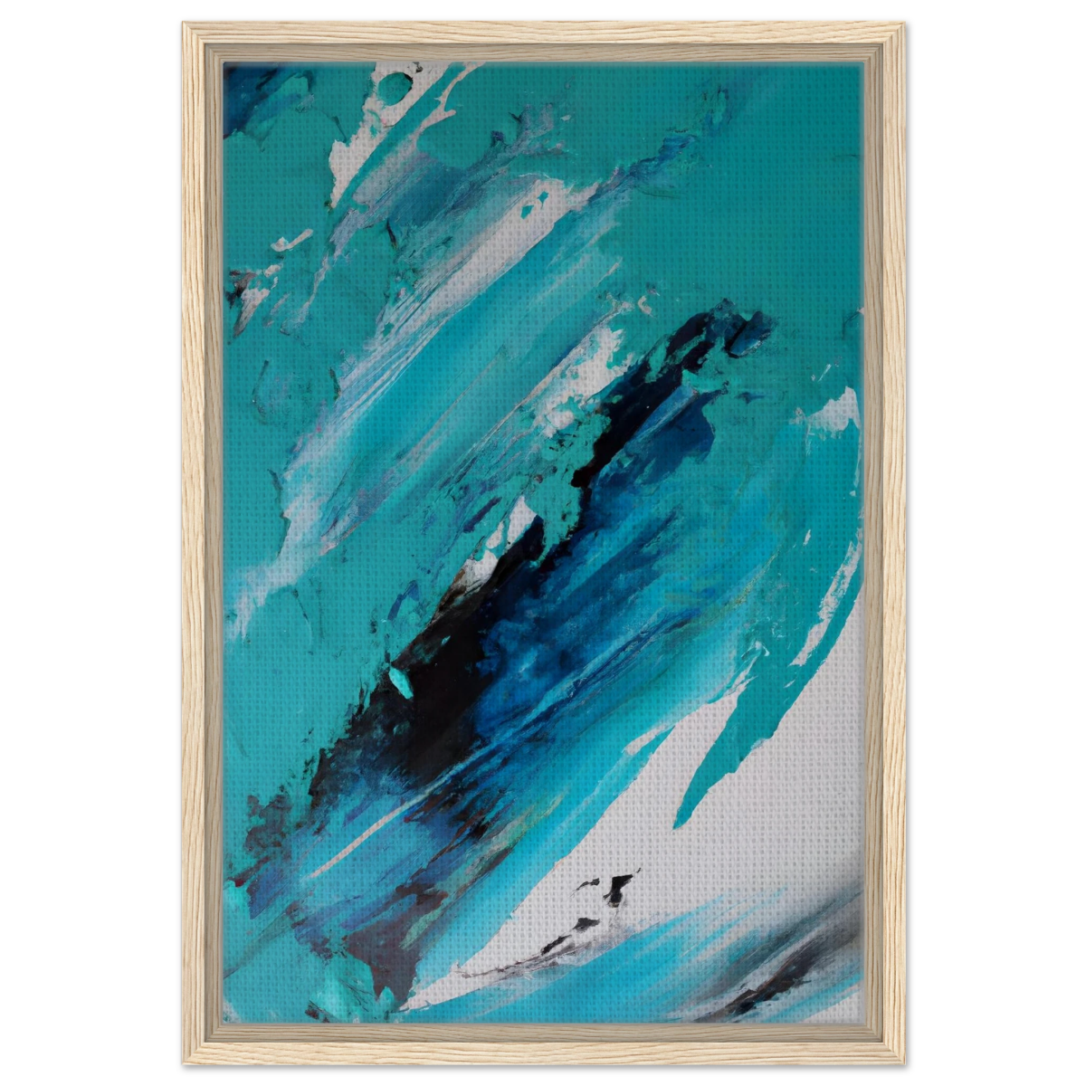 Tides of Serenity | Contemporary Abstract seascape Wall art print - Framed Canvas - 40x60 cm / 16x24″ - Wood frame