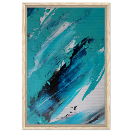 Tides of Serenity | Contemporary Abstract seascape Wall art print - Framed Canvas - 40x60 cm / 16x24″ - Wood frame