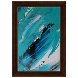 Tides of Serenity | Contemporary Abstract seascape Wall art print - Framed Canvas - 20x30 cm / 8x12″ - Dark wood frame