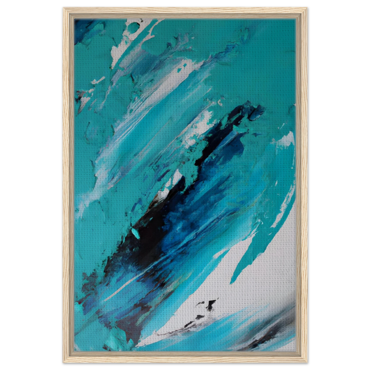 Tides of Serenity | Contemporary Abstract seascape Wall art print - Framed Canvas - 50x75 cm / 20x30″ - Wood frame