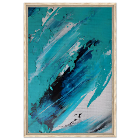 Tides of Serenity | Contemporary Abstract seascape Wall art print - Framed Canvas - 50x75 cm / 20x30″ - Wood frame